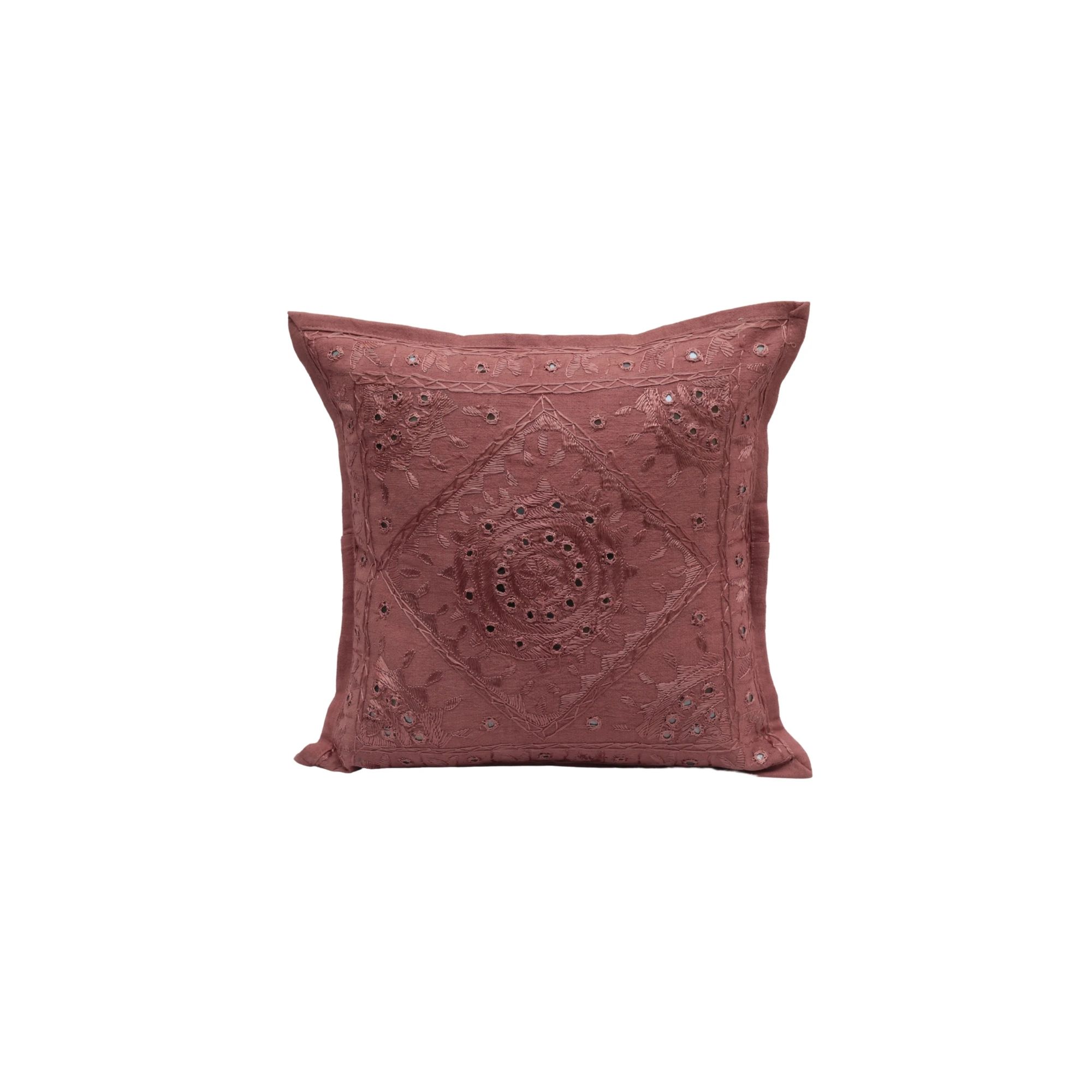 Tisser Mirror Work Cushion Cover Size-16x16