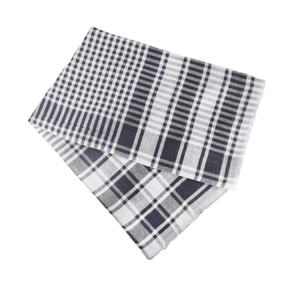 MAYAPURI Cotton Traditional Handloom Gamcha or Gamchha/Gamucha/Towel (Black & White)
