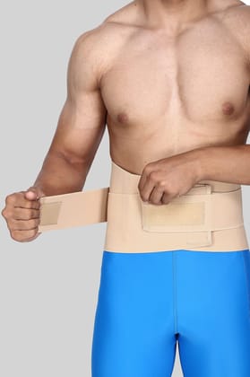 EZYFIT Lumbo Sacral Support Belt (Waist & Back Support Belt) - for Men & Women, Cotton Fabric (L)