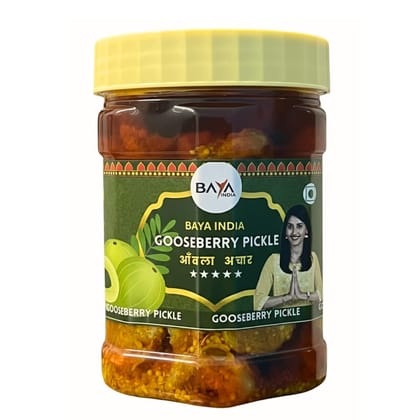 Baya India Homemade Amla Pickle | Awala Achar 350g | Traditional Recipe | No Preservatives | Authentic Tangy & Spicy Taste | Indian Homemade Pickle