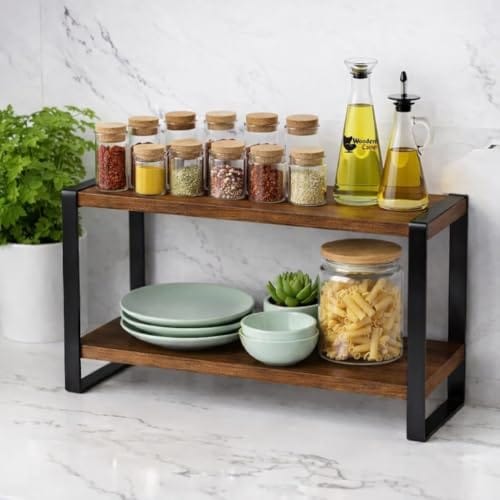 2 Tier Iron Countertop Storage Rack
