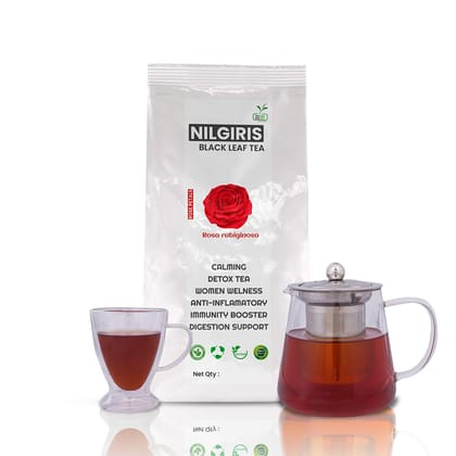 Two Leaf One Bud Nilgris Black Leaf Tea - Rose Petals 100 Gms