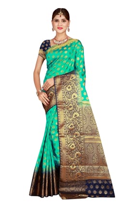 Narivastra Jasan Jall Rama Color Pure Banarasi Silk Saree