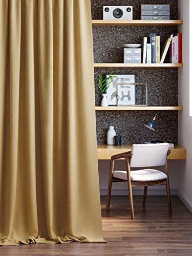 DDECOR - 100% PolyesterPlain PatternDoor 7 Ft|135 CM X 225 CM| - Yellow