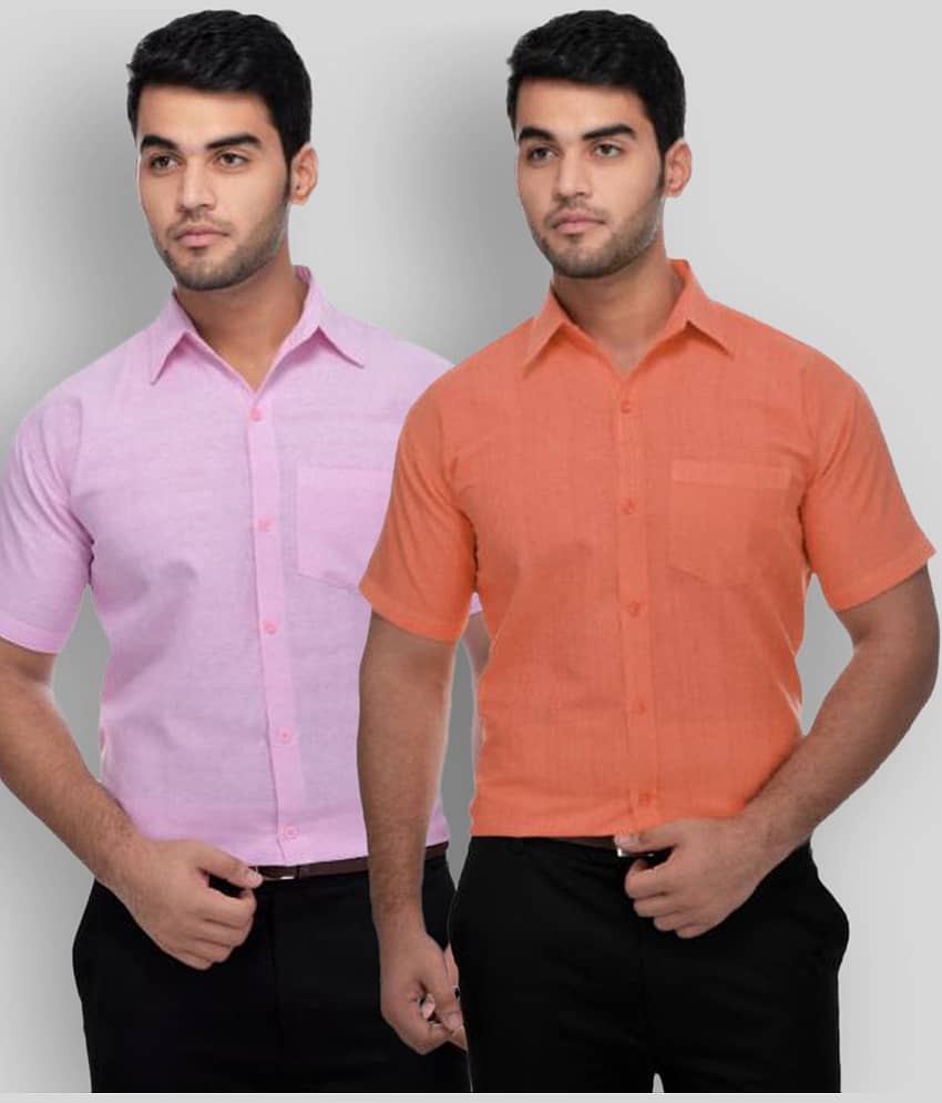 DESHBANDHU DBK - Multicolor Cotton Regular Fit Men's Formal Shirt (Pack of 2)