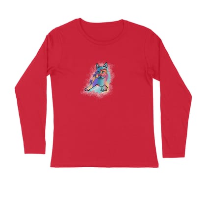 Full Sleeves Round Neck (Men) - Russian Blue Sparkle Cat (5 Colours)