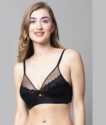 PrettyCat Lace Lightly Padded Women's T-Shirt Bra ( Black )