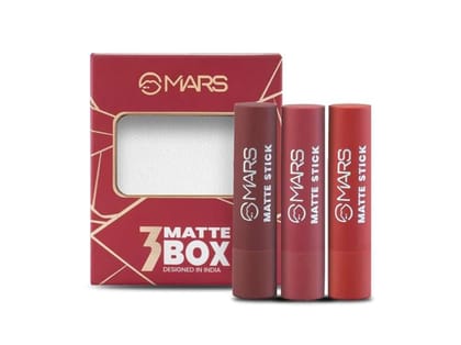 MARS Set of 3 Matte Lipsticks Box  - Reds and Maroons 01
