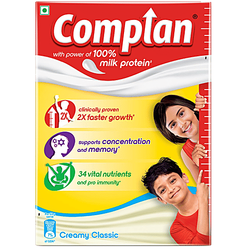 Complan Nutrition & Health Drink - Improves Concentration & Memory, Creamy Classic Flavour, 500 g Carton