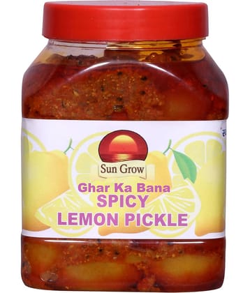 Sun Grow Homemade Ghar Ka Bana Organic Spicy Lemon Pickle | Nimbu Ka Achar Pickle 1 kg