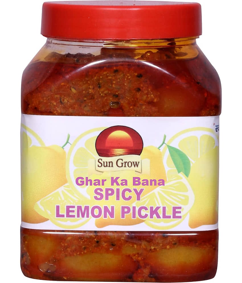 Sun Grow Homemade Ghar Ka Bana Organic Spicy Lemon Pickle | Nimbu Ka Achar Pickle 1 kg