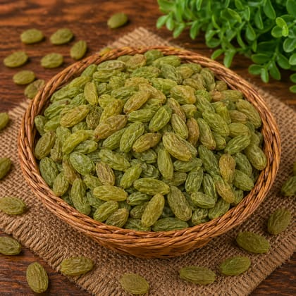 1/1 Green Kishmish Raisins (250g) | Natural Sweetness & Soft Chewy Texture | Healthy Snacking & Dessert Garnishing 1/1 Green Kishmish Raisins (250g) | Natural Sweetness & Soft Chewy Texture | Healthy Snacking & Dessert Garnishing