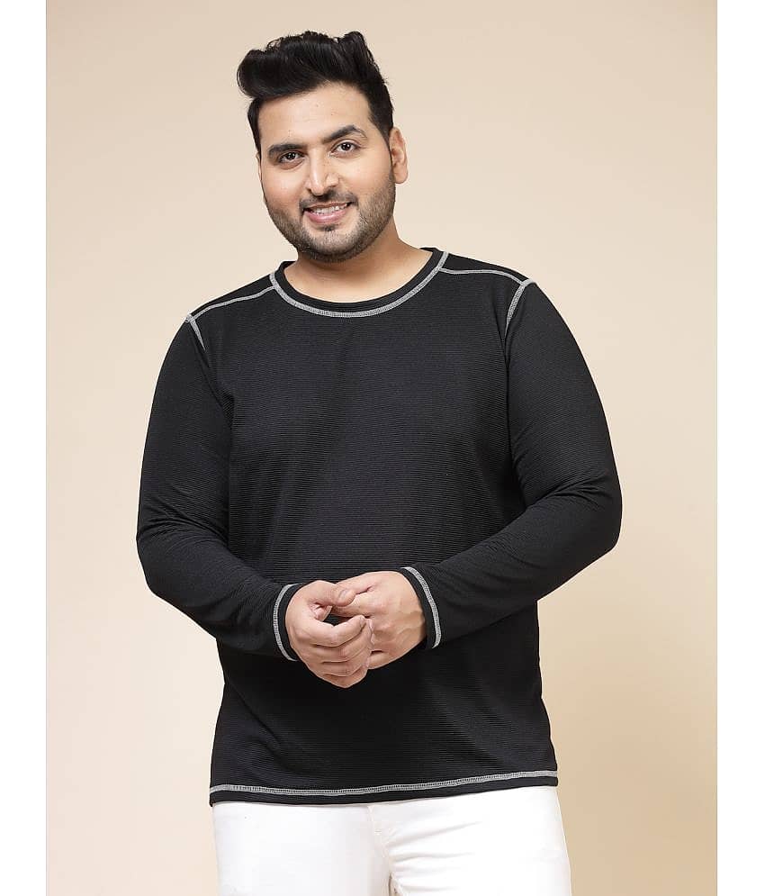 Rigo Pack of 1 Polyester Slim Fit Men's T-Shirt ( Black )