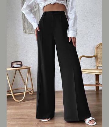kotty Women Rayon Blend Casual Trousers ( Black )