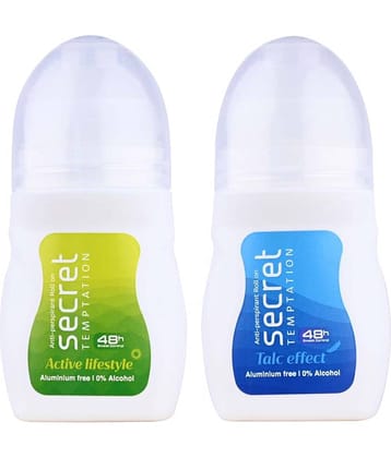 secret temptation Active Lifestyle and Talc Effect Deodorant Roll-on - For Women (100 ml, Pack of 2)