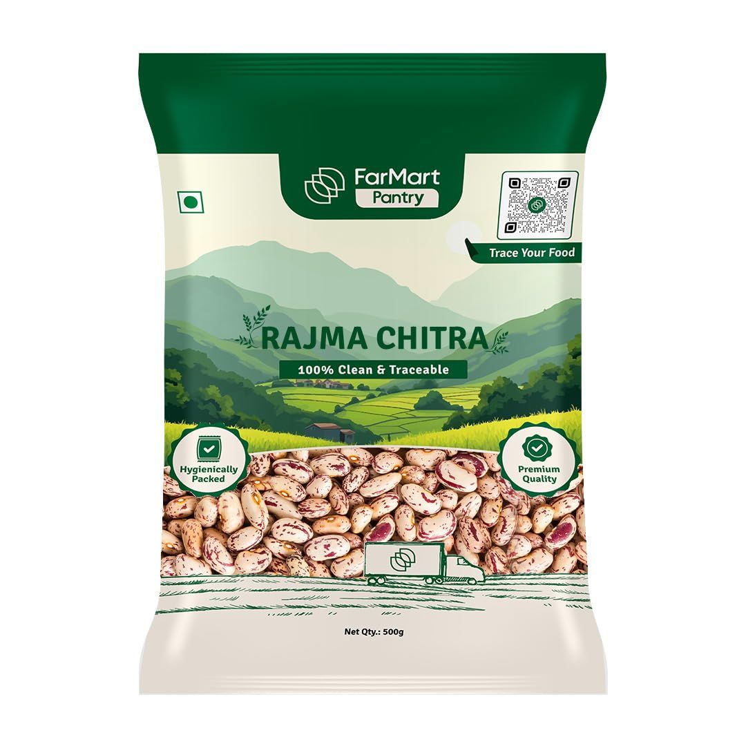FarMart Pantry Rajma Chitra (500 g) | Protein & Fiber-Rich | Perfect for Rajma Curry & Nutritious Meals