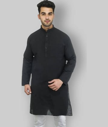 DESHBANDHU DBK - Black Cotton Men's Regular Kurta ( Pack of 1 )
