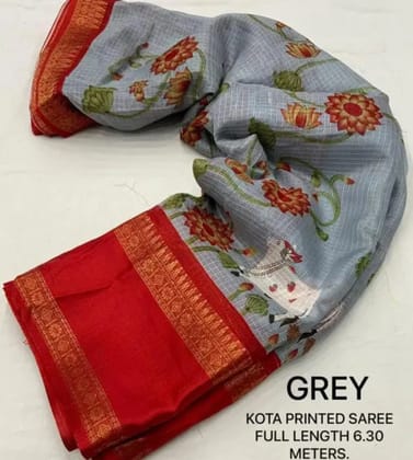 Elegant Kota Cotton Saree in Pastel Shades