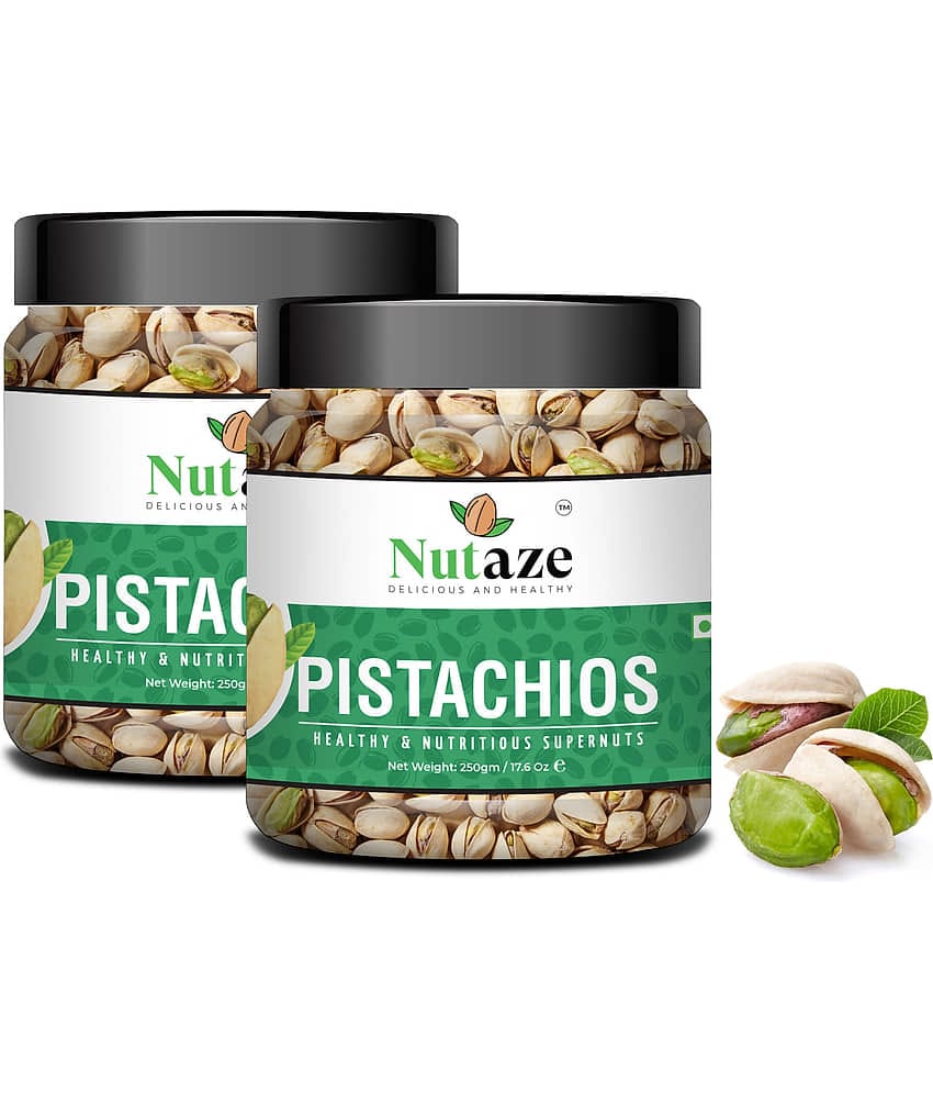 Nutaze Premium Pistachios 500g (250g x 2) | Rare USA Pistachios | 100% Authentic | 100% Natural