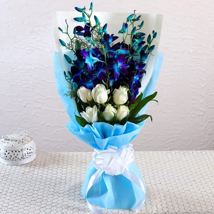 Mesmerising Orchids And Roses Bouquet