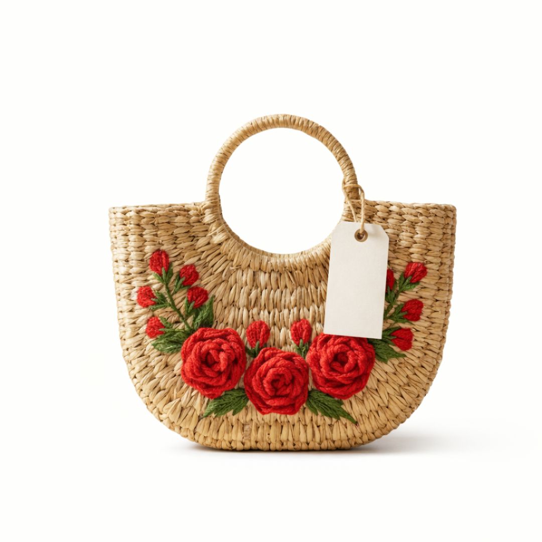 Kauna Grass Embroidery Ladies Handbag
