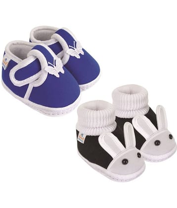 Neska Moda - Black Booties For Baby Boy & Baby Girl 9-12 Months ( Pack of 2 )
