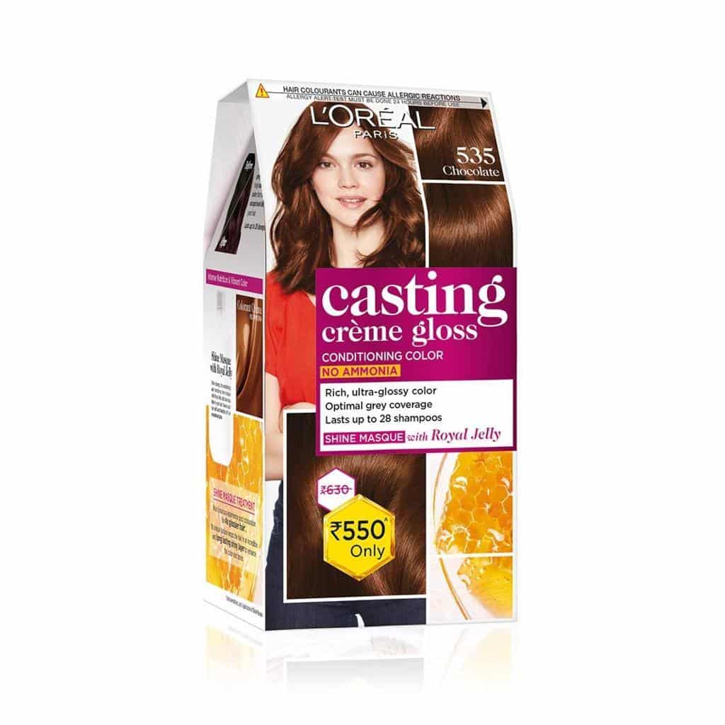 Loreal Paris Casting Creme Gloss Hair Color 535 Chocolate 87.5G+72ml