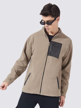 Solid Tan Full Sleeve Shacket-S / Tan