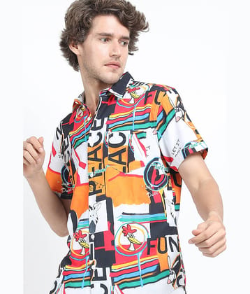 Locomotive Polyester Slim Fit Printed Half Sleeves Men's Casual Shirt - Multicolor ( Pack of 1 )