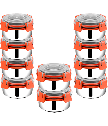 BOWLMAN - Steel Orange Food Container ( Set of 10 - 350mL each )