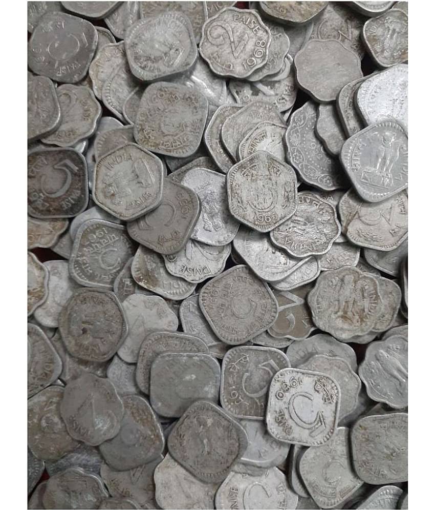 Republic India 1, 2, 3, 5, 10, 20 Paise Alluminium 50 Coins Lot, See Description for Details