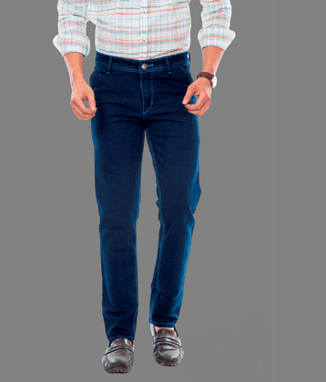 MOUDLIN Slim Fit Basic Men's Jeans - Dark Blue ( Pack of 1 )