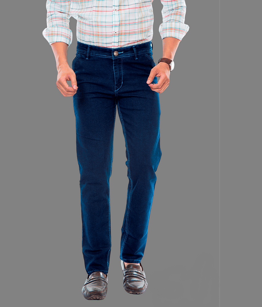 MOUDLIN Slim Fit Basic Men's Jeans - Dark Blue ( Pack of 1 )