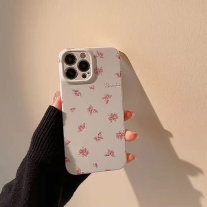Cute Small Pink Floral Flowers Protective White iPhone Case-iPhone 14 Plus / iPhone 15 Plus