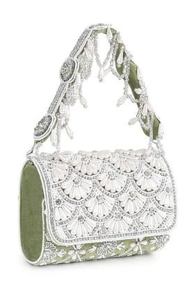 Green Premium Suede Flap Bag