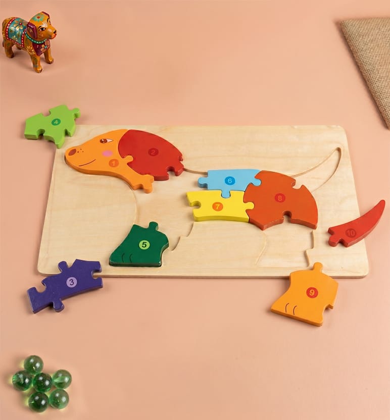 Handcrafted Wooden Puzzle Toy for Kids