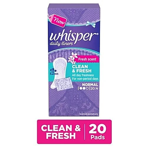 Whisper Daily Liners - Clean & Fresh, 20 pcs