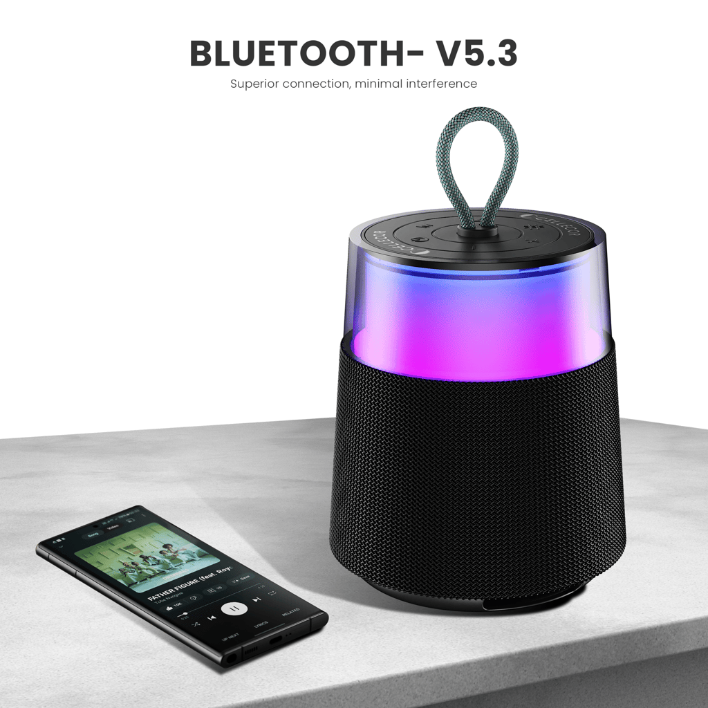 Cellecor CLB-80 BOOM | 10 Hr Playtime | BT-v5.3 | 2600mAH | Water Resistant 10 W Bluetooth Speaker- Grey