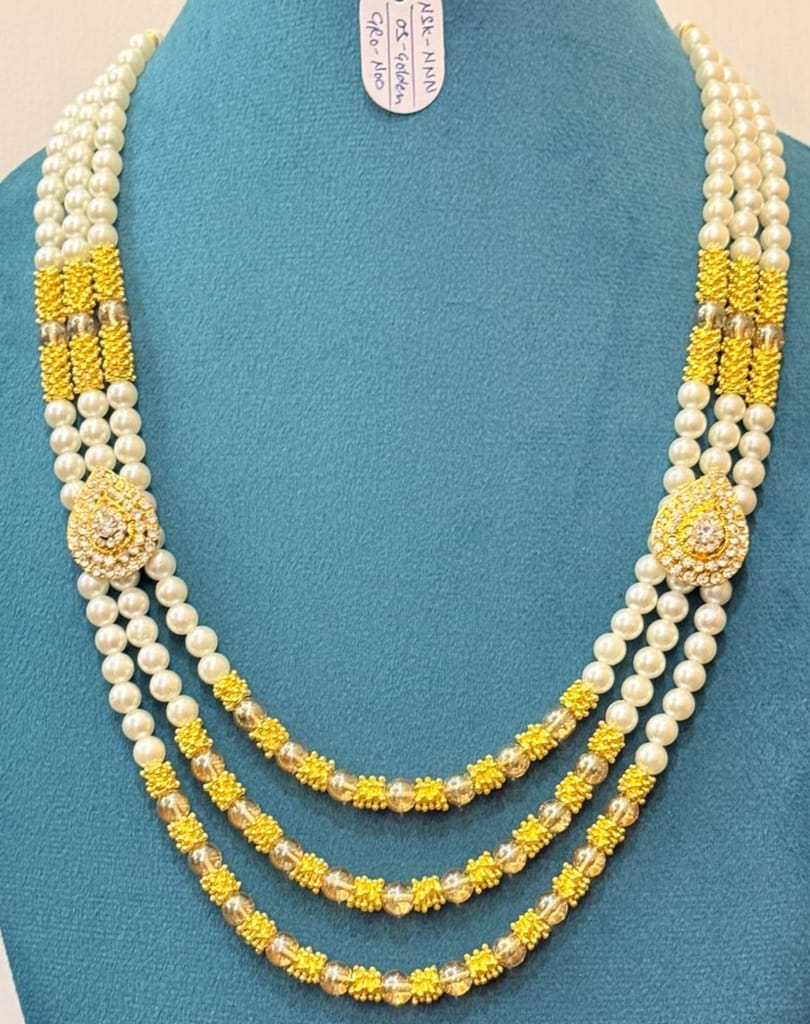 heavy look barati pearl haar for sherwani style