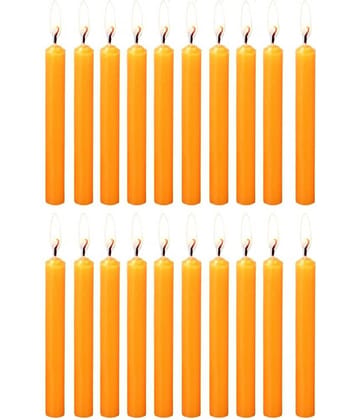 PROSPERRO LUMO - Orange Unscented Pillar Candle 10 cm ( Pack of 20 )