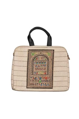 Tisser Canvas Warli Laptop Bag Size-16x15