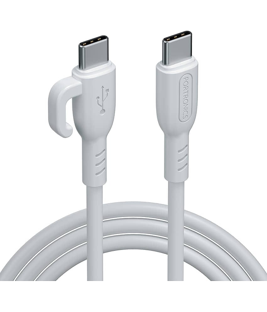 Portronics White 3A Type C Cable 1 Meter