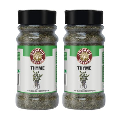 Organic Nation Thyme Leaves 40g (Pack of 2) | Dried Thyme for Cooking | Aromatic Herb for Grilling, Soups, Stews & Roasting