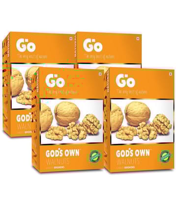 Go Organic Light Broken Walnuts Kernels (Without Shell), 1 Kg (250g x 4) | Fresh Crop | Healthy and Pure | Organic Walnuts Kernels