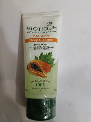 Biotique Advanced ayurveda Papaya Deep cleanse Face wash For visibly glowing skin 