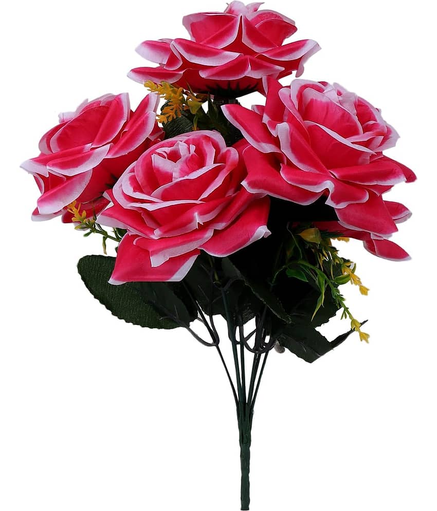 RealPBR - Pink Rose Artificial Flower ( Pack of 1 )