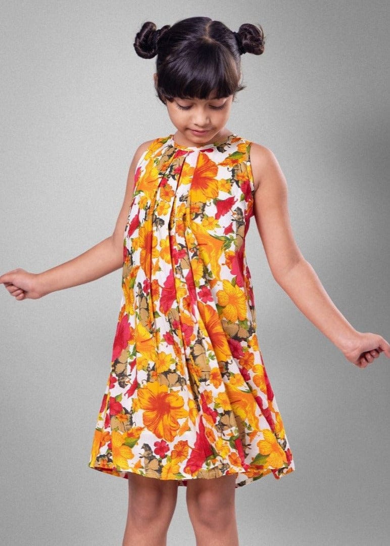 A-line floral dress | Hibiscus-1-2Y