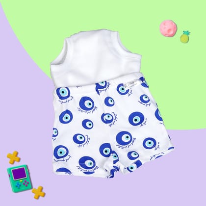 Snugkins Potty Training Shorts for Toddlers,Boys & Girls 100% Cotton - Pack of  1 - EvilEye-Size 1 (1-2 years) / 1