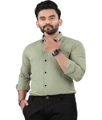 JEEVAAN - THE PERFECT FASHION Cotton Blend Regular Fit Checks Full Sleeves Men's Casual Shirt - Green ( Pack of 1 )