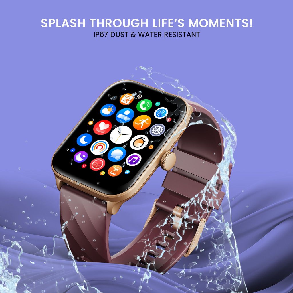 CELLECOR M5 Plus 2.01" IPS HD Display | 700 NITS | BT-Calling | AOD | IP67 | BT v5.4| Smartwatch Gold Burgundy